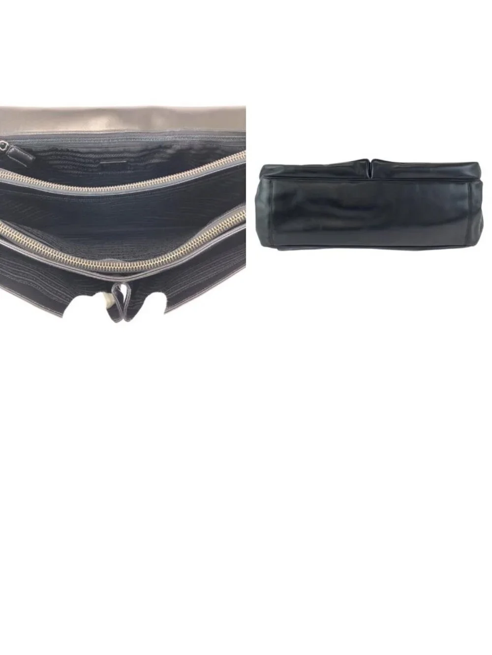 Prada Black Gunmetal Leather Business Briefcase